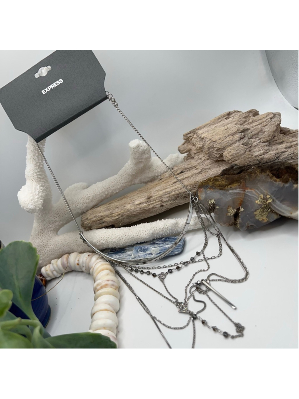 Express Layered Silver Necklace - Picture 2 of 4